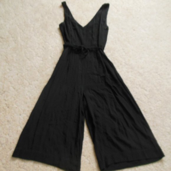 Sanctuary Pants - Sanctuary Black V Neck Wide Leg Cropped Jumpsuit